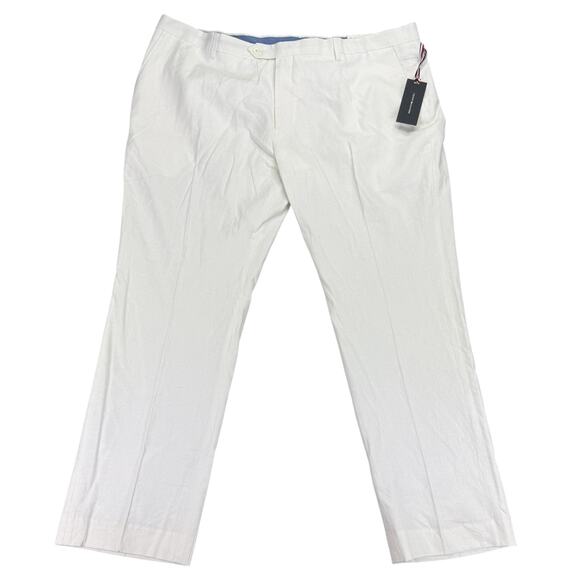 Tommy Hilfiger Mens Hall Modern Fit Linen Blend Suit Pants White 44x30 - Picture 1 of 7